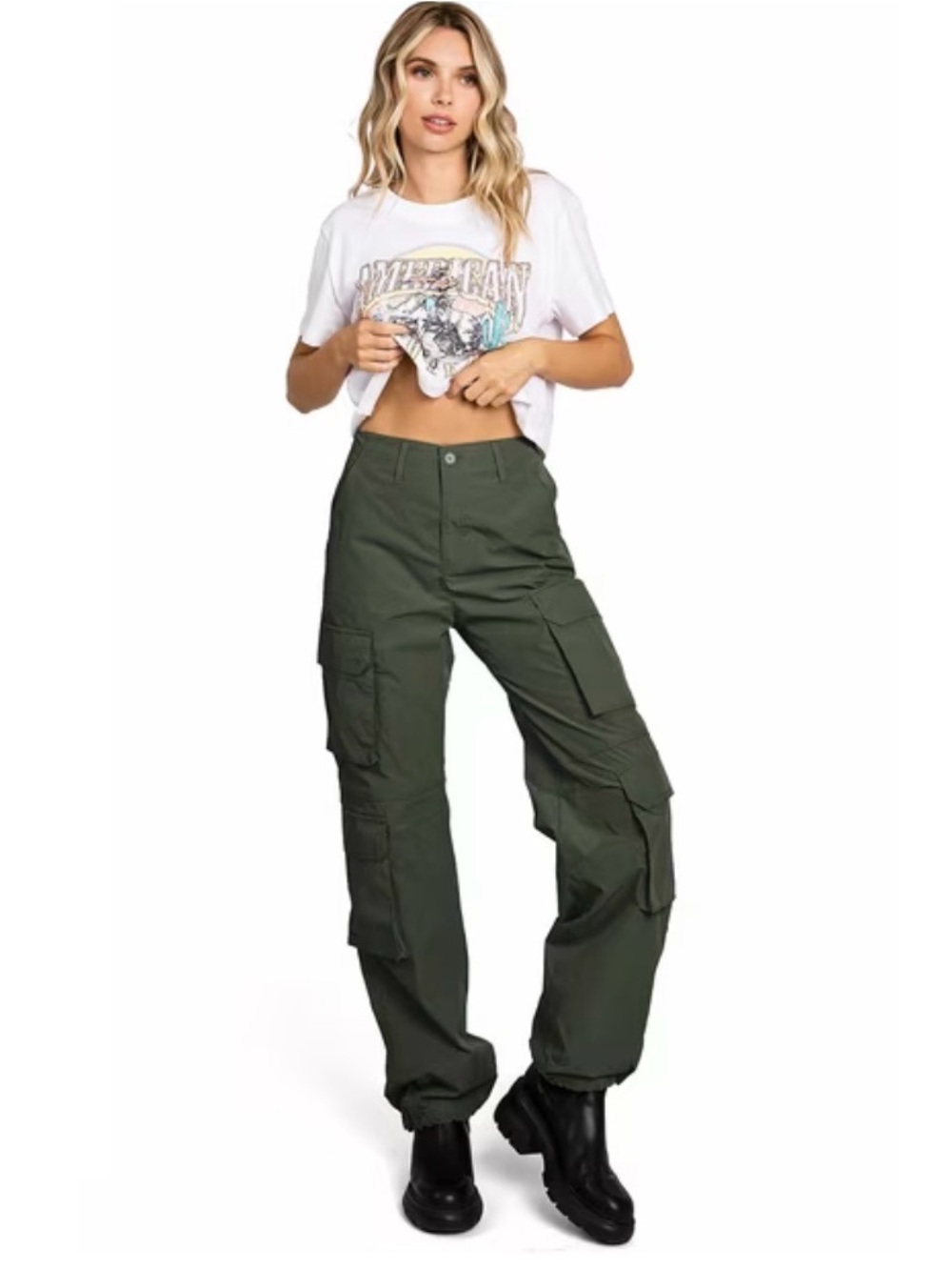 Love Tree Women's High Rise Skater Cargo Pants